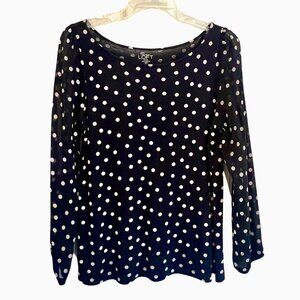 Black Polka Dot Ann Taylor Loft Blouse